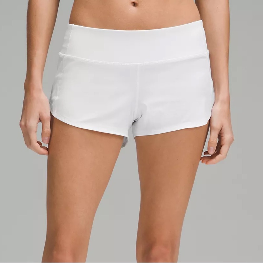 Lululemon White Speed Up Low-Rise Lined Short 2.5"